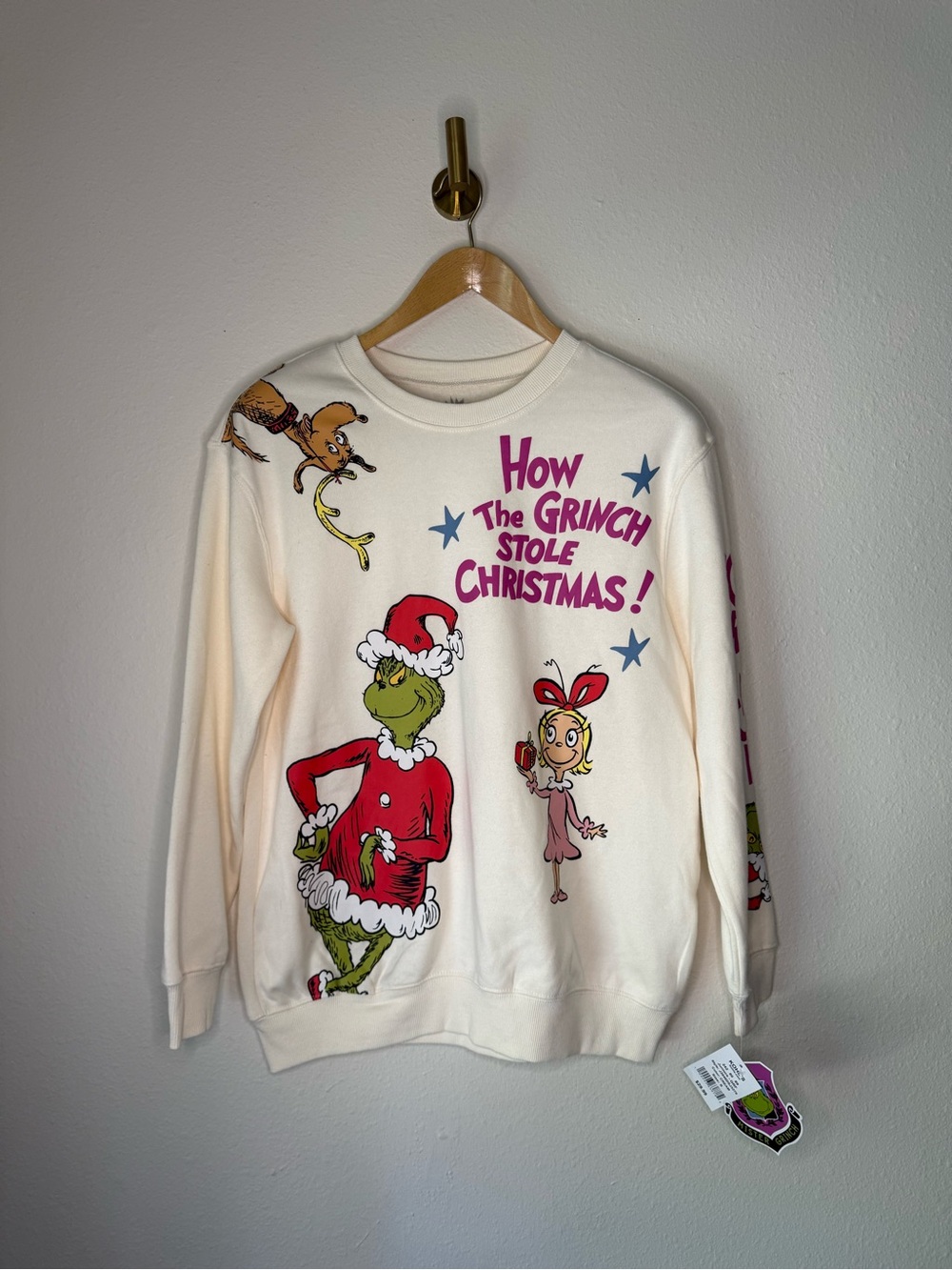 NWT How The Grinch StoleChristmas Graphic Pullover Sweatshirt Juniors size Small